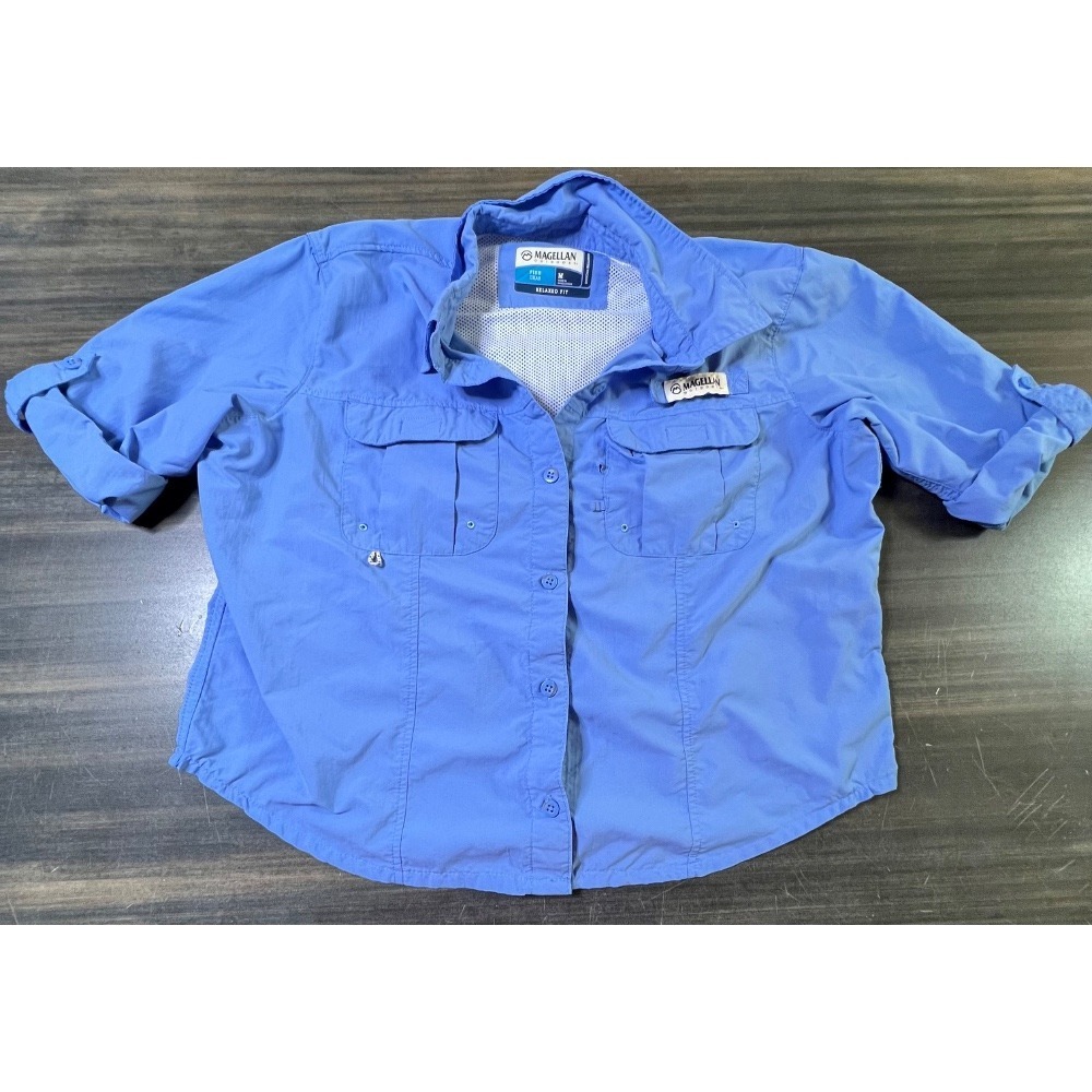 Magellan Fishing‎ Shirt Roll-Up Sleeve Moisture Wicking Relaxed Fit M